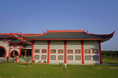 Melaka, Malezya-1 Temmuz 2019; Krubong, Melaka 'daki Melaka Çin Camii' nin önü