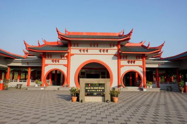 Melaka, Malezya-1 Temmuz 2019; Krubong, Melaka 'daki Melaka Çin Camii' nin önü