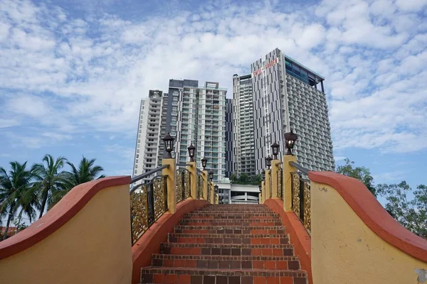 Melaka Malásia Novembro 2019 Edifício Shore Contra Céu Azul Cidade — Fotografia de Stock