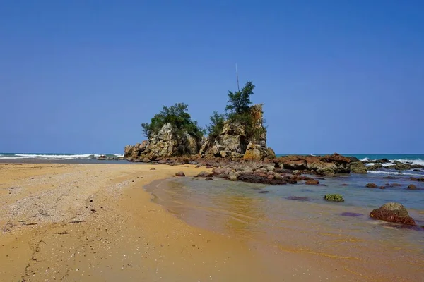 Belle Vue Sur Plage Kemasik Avec Ciel Bleu Situé Terengganu — Photo