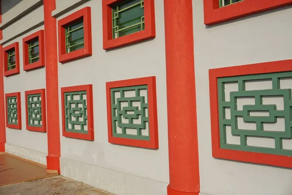Melaka, Malezya, 1 Eylül 2019, Melaka Çin Camii 'nin duvar süslemesi. Krubong, Melaka, Malezya 'da Çin tarzı bir camidir.