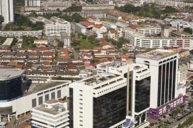 Melaka, Malezya - 10 Ocak 2020; Melaka tarihi kenti hava manzarası