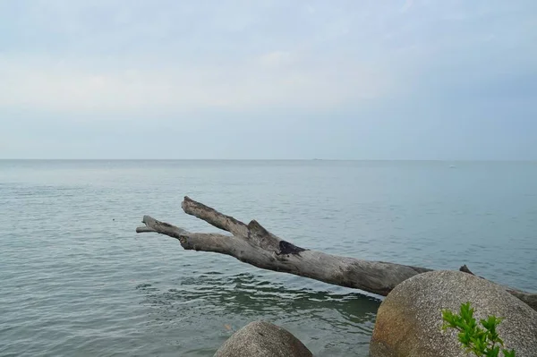 Vue Panoramique Sur Plage Tanjung Bidara Située Melaka Malaisie — Photo