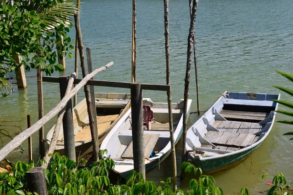 Die Kleinen Boote Dock Kuala Linggi Negeri Sembilan Malaysia — Stockfoto