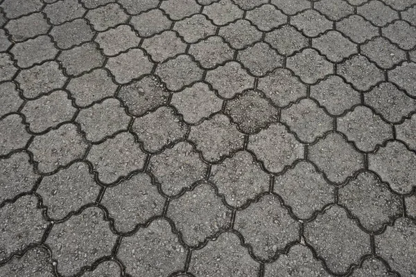 Concrete Interlocking Paving Ground Grey Color — Stock Photo, Image