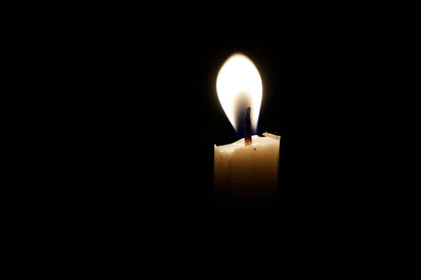 Candle Burning Brightly Dark — Stock Photo, Image