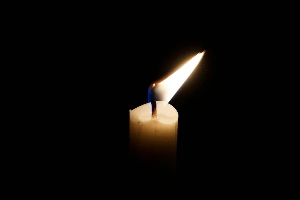 Candle Burning Brightly Dark — Stock Photo, Image