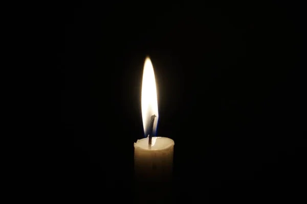 Candle Burning Brightly Dark — Stock Photo, Image