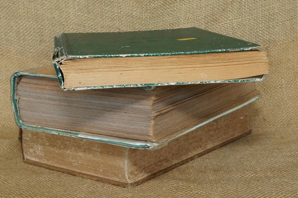 Oude Boeken Bruine Stof — Stockfoto