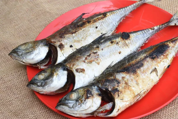 Grillfisch Auf Dem Teller — Stockfoto