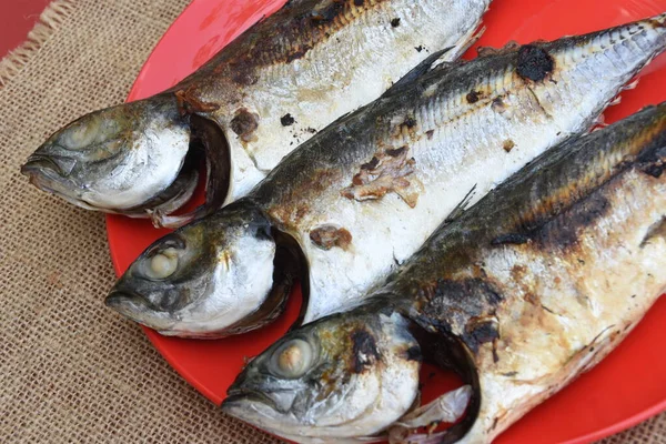 Pesce Alla Griglia Sul Piatto — Foto Stock