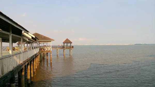 Tanjung Piai Embarcadero Contra Cielo Azul Situado Pontian Johor Malasia — Foto de Stock