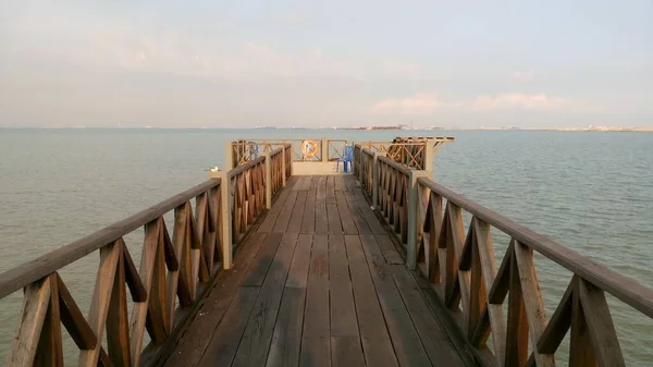 Tanjung Piai Molhe Contra Céu Azul Localizado Pontian Johor Malásia — Fotografia de Stock