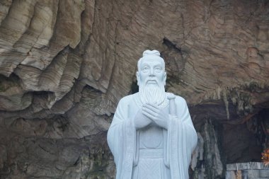 Confucius replica in Kek Look Tong temple at Ipoh, Perak, Malaysia clipart