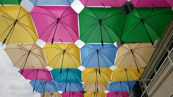 Красочные Зонтики Парке — стоковое фото