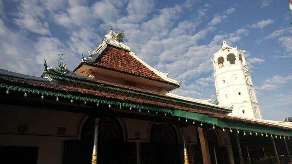 Πλαϊνή Άποψη Του Τζαμιού Tengkera Που Βρίσκεται Στη Melaka Μαλαισία — Φωτογραφία Αρχείου