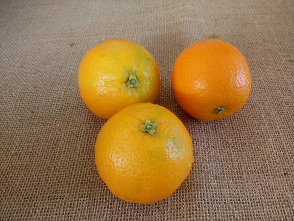Pomarańczowe Owoce Gunny Tle — Zdjęcie stockowe