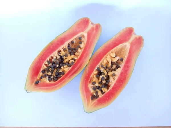 Fruto Papaya Aislado Sobre Fondo Blanco — Foto de Stock