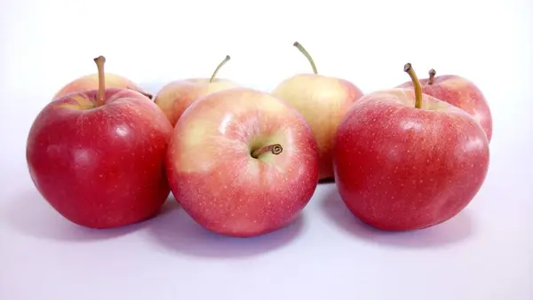 Rote Äpfel Isoliert Auf Weißem Hintergrund — Stockfoto