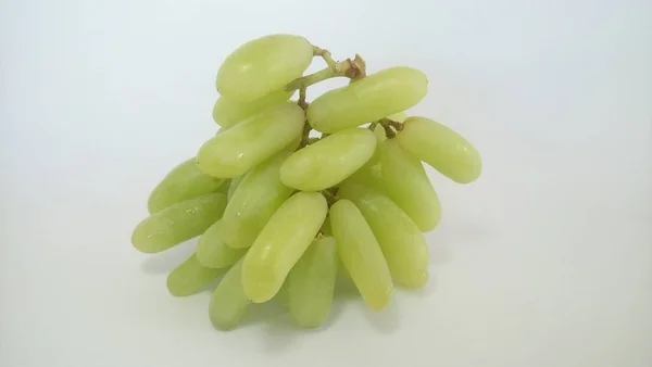 Zielone Winogrona Izolowane Białym Tle — Zdjęcie stockowe