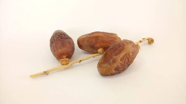 Closeup View Dried Dates White Background — Stock Photo, Image