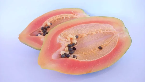 Fruta Papaya Sobre Fondo Blanco — Foto de Stock