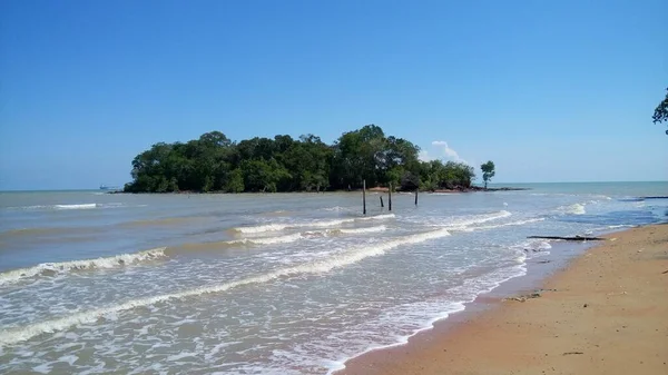 Vista Uma Ilha Isolada Pulau Konet Localizada Melaka Malásia — Fotografia de Stock