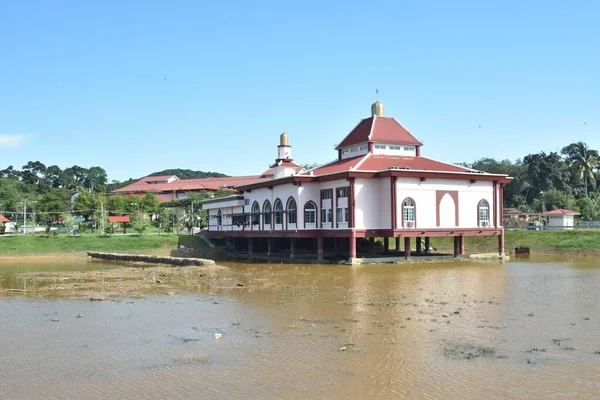 Widok Meczet Salmah Khamis Masjid Tanah Melaka Malezja — Zdjęcie stockowe