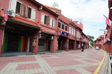 Melaka Tarihi Şehri, Malezya 'daki kırmızı binaların manzarası