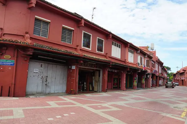 Över Röda Byggnader Melaka Historic City Malaysia — Stockfoto