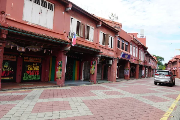 Uitzicht Rode Gebouwen Melaka Historic City Maleisië — Stockfoto