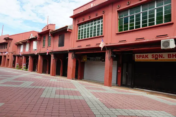 Över Röda Byggnader Melaka Historic City Malaysia — Stockfoto