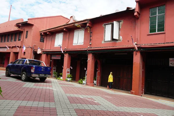 Blick Auf Rote Gebäude Melaka Historic City Malaysia — Stockfoto