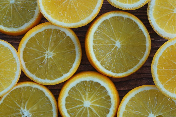 close up of orange fruit slices