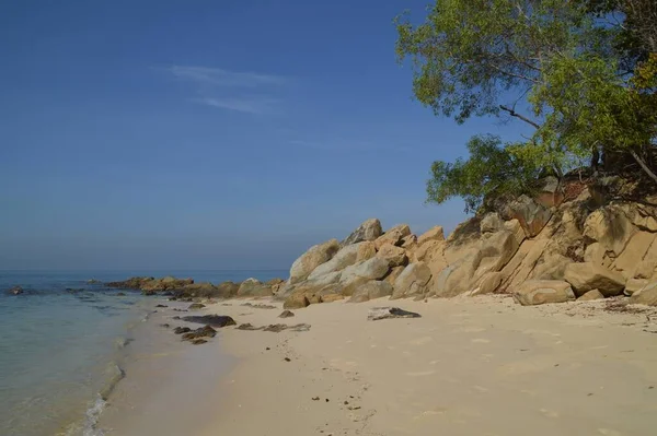 Pantai Batu Pulau Mamutik Terletak Sabah Malaysia — Stok Foto