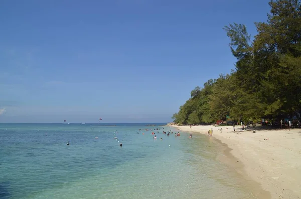 Praia Pedra Ilha Mamutik Localizada Sabah Malásia — Fotografia de Stock