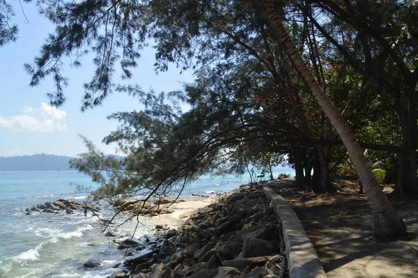 Praia Pedra Ilha Mamutik Localizada Sabah Malásia — Fotografia de Stock