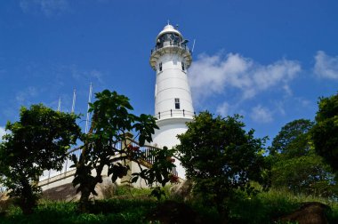 Melawati Tepesi deniz feneri manzarası, Kuala Selangor, Malezya