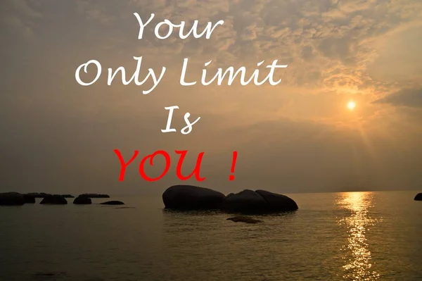 Motivation Inspirante Citation Votre Seule Limite Est Vous Sur Fond — Photo
