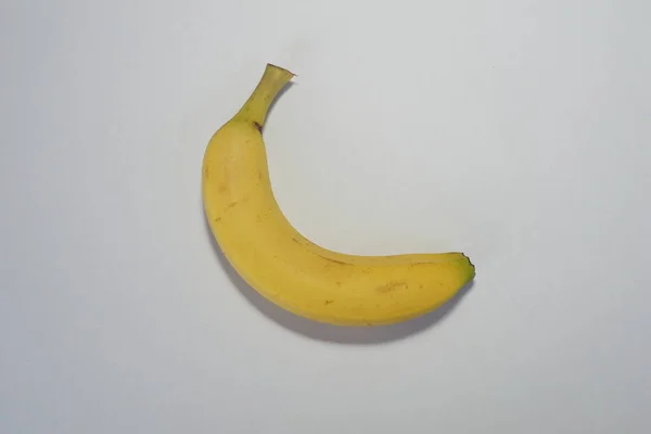 Μπανάνα Απομονωμένη Λευκό Φόντο — Φωτογραφία Αρχείου