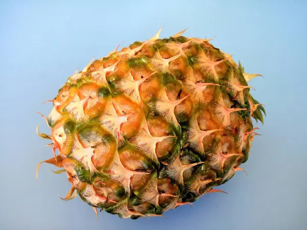 Nahaufnahme Von Ananas Auf Blauem Hintergrund — Stockfoto