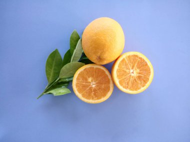 turuncu meyveler mavi arkaplanda