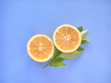 turuncu meyveler mavi arkaplanda