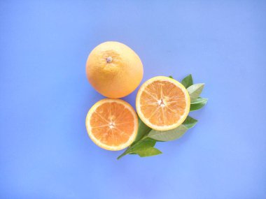 turuncu meyveler mavi arkaplanda