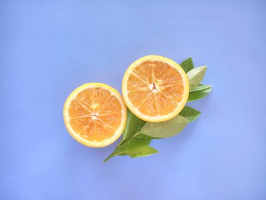 turuncu meyveler mavi arkaplanda