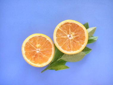 turuncu meyveler mavi arkaplanda