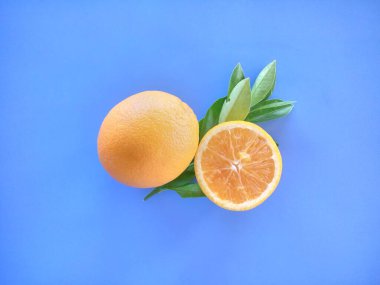 turuncu meyveler mavi arkaplanda