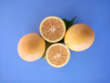 turuncu meyveler mavi arkaplanda