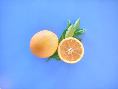 turuncu meyveler mavi arkaplanda