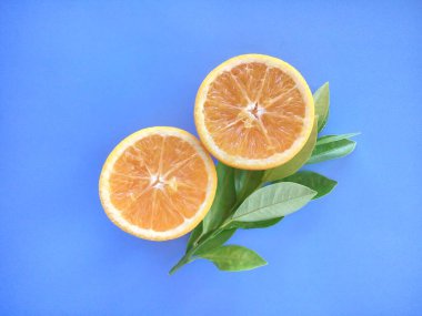 turuncu meyveler mavi arkaplanda